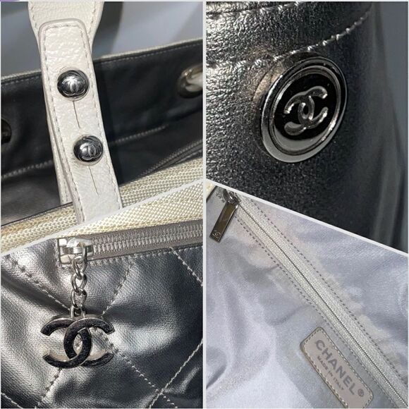 Authentic๐๏ธ Chanel Paris Biarritz MMโToteโShoulderโBag - Picture 7 of 15